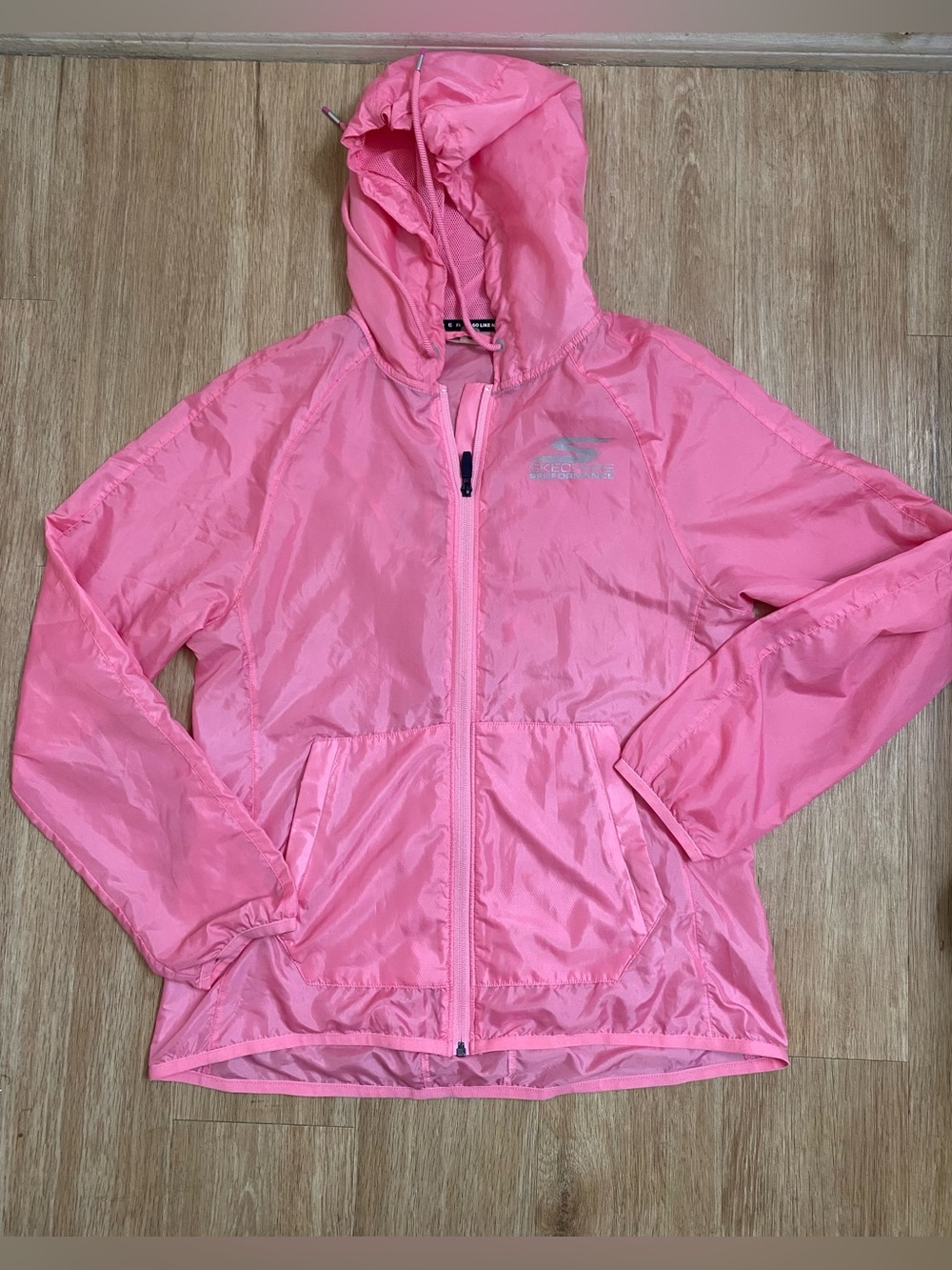Skechers Pink Lightweight Hooded Bomber Jacket